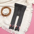 thumbnail image 2 of 1 PC Little Baby Girls Ankle Length Knit Footless Tights Bowknot Design with Ruffle, 2 of 5