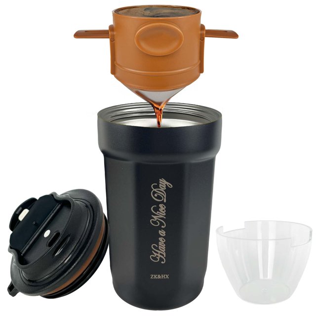 Cafetera de camping ZK&HX LIFE para verter más de 400 ml de acero inoxidable