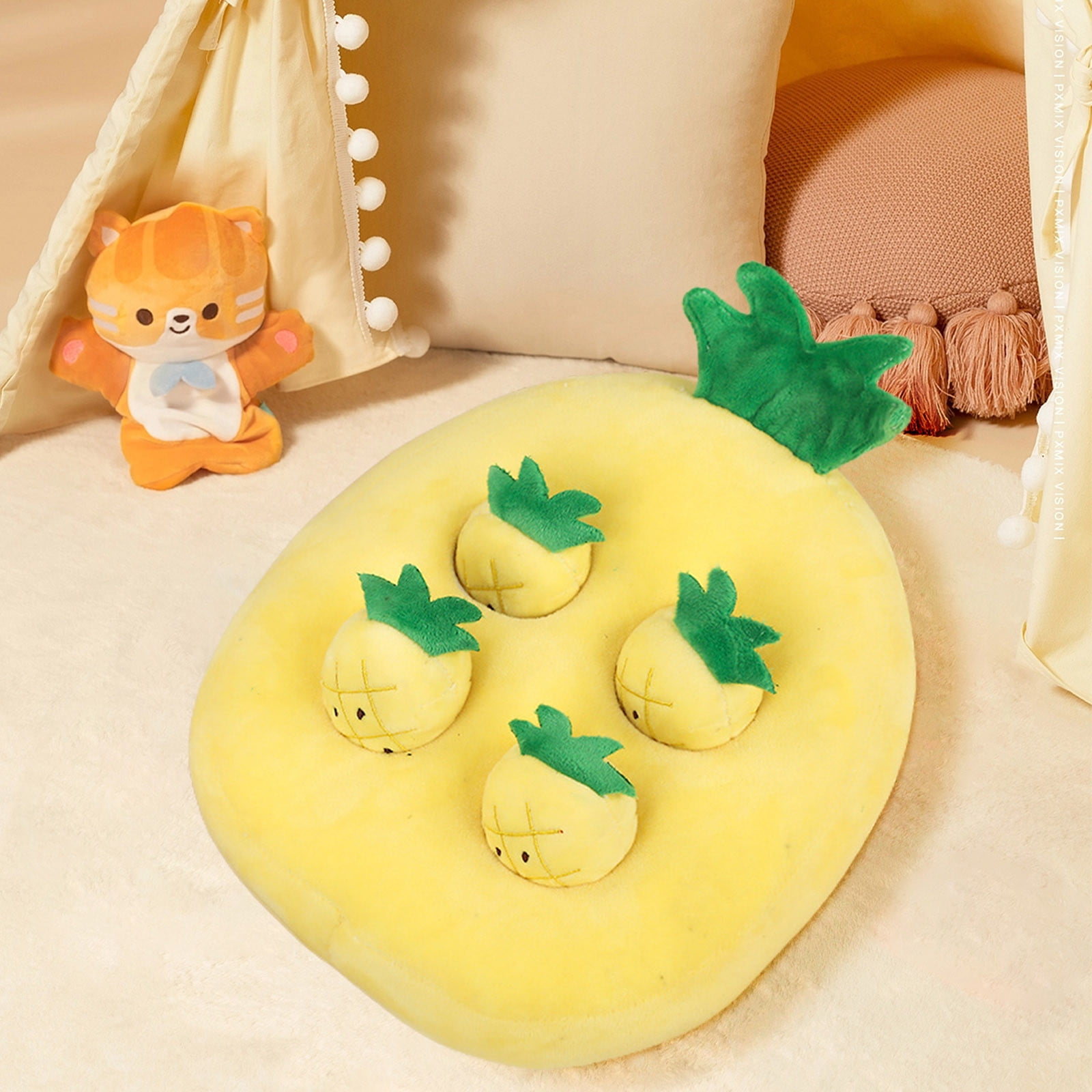 Coollooc Biggun Rabbit Foraging Toys - Novelty Snuffle Mat Toys for Rabbits Bunnies, Small Animals Interactive Enrichment Toys for Ferret Chinchilla Guinea Pig Hamster Bunny Supplies (Carrot Shaped)