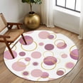 thumbnail image 2 of Round Area Rugs Collection 6 Ft, Pin Polka Dots Non-Slip Residential Carpet, Modern Abstract Art Indoor Crawling Mats Runner Rugs for Living Room/Dining Room/Bedroom, 2 of 8