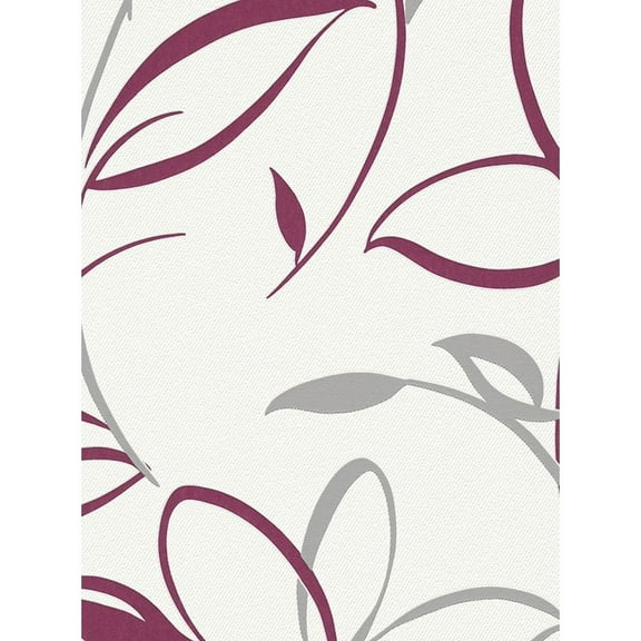 Concord Wallcoverings Textured Wallpaper Floral, Burgundy Gray White, 21 In x 33 Ft (56 sq. ft), 940843