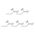 thumbnail image 1 of Unique Bargains 20Sets Ribbon Crimp Clamp Ends with Lobster Claw Clasps & Chain 13mm Silver Tone, 1 of 7
