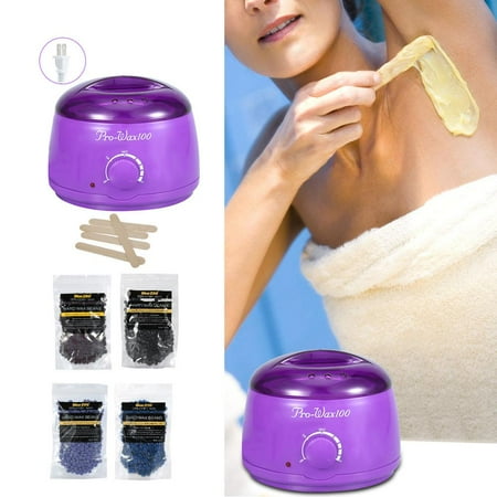 Warmer Kit - Tbest 500ml Wax Heater 5pcs Disposable Waxing Spatulas Hair Removal Kit Set with 4Pcs 100g Wax Beans, Warmer Wax Heater, Depilatory Hard Wax