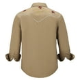 thumbnail image 2 of COEVALS CLUB Men's Western Cowboy Embroidered Shirts Long Sleeve Pearl Snap Dress Button up Cotton Shirts P2-3 Brown X-Large, 2 of 7