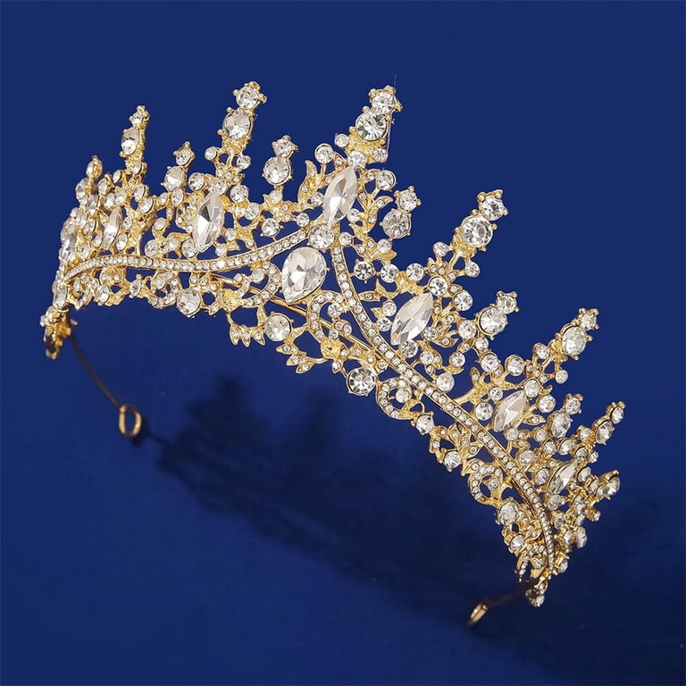 Triani Gold Crown for Women Rhinestone Princess Tiaras Crystal Queen Crowns for Bridal Birthday Party Prom Halloween Cos-play Costume Christmas