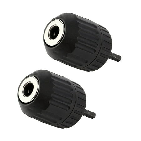 

2X Keyless Drill Chuck Converter 3/8 Inch 24UNF + 1/4 Inch Hex SDS Adaptor 0.8-10mm