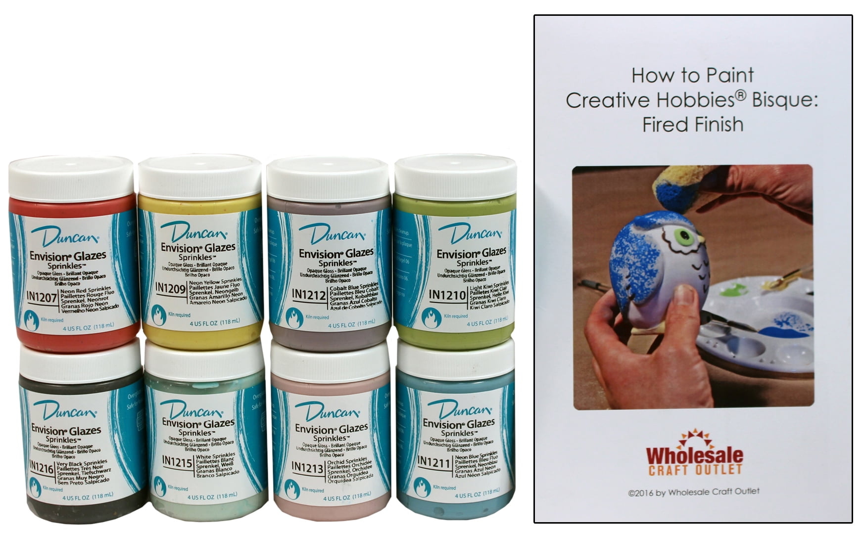 Duncan INKIT2 Envision Sprinkles Glaze Kit for Ceramics Set of 8