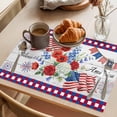 thumbnail image 3 of Independence Day Placemats Set of 6, Red Blue USA Flag Floral Fireworks Wood Grain Non-Slip Place Mats Washable Table Mats for Kitchen Dining Table Decorations Indoor/Outdoor, 3 of 9