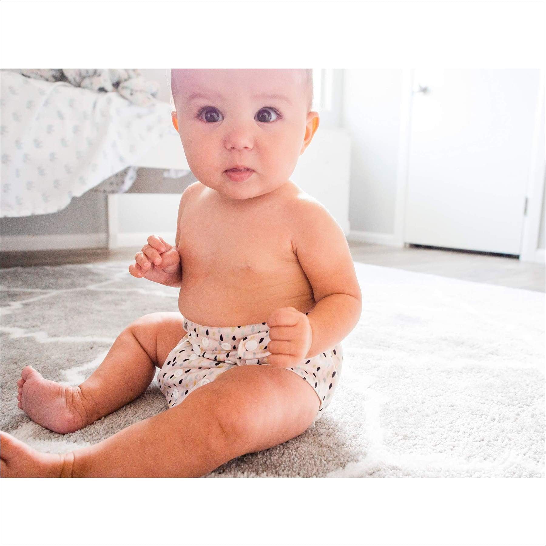 Simple Being Reusable Cloth Diapers- One Size Adjustable, Washable Soft Absorbent, Waterproof Cover, Eco-Friendly Unisex Baby Girl Boy, six 4-Layers Microfiber Inserts (Whimsical)