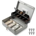 thumbnail image 1 of Caja de Dinero Grande Volcora Metal con Cerradura de Llave y Bandeja Portátil Duradera para Ahorro d, 1 of 7