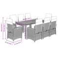 thumbnail image 4 of vidaXL 9 Piece Garden Dining Set with Cushions Black Poly Rattan, 4 of 5