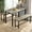 Dining table-Grey, variant on HomePerch 3-Piece Bar Table Set with 2 PU Leather Bar Stools, Square Bistro Pub Table with Backrest for Kitchen, Small Space, Brown