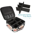 thumbnail image 4 of FORMRS Travel Makeup Bag Large Capacity Train Case Cosmetic Organizer with Adjustable Dividers, Black Retro Flower, 4 of 8
