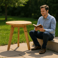 thumbnail image 4 of Homy Casa Outdoor Bistro Table for Balcony and Patio Coffee Corner, Natural, 4 of 7