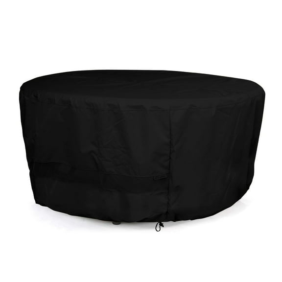 Covermates Elite Outdoor Round Dining Table Cover – All-Weather Water-Resistant Polyester, Mesh Ventilation, Adjustable Drawcord & Buckle Straps for Patio Furniture, Round 54DIAMETER x 25H, Black