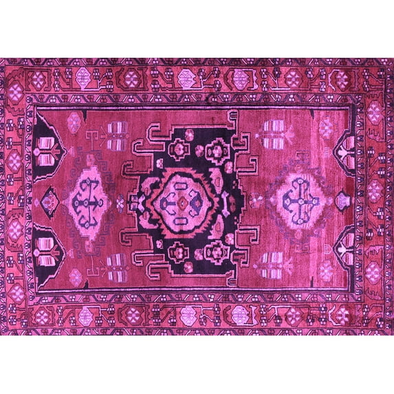 Ahgly Company Indoor Rectangle Persian Purple Traditional Area Rugs, 4' x 6'