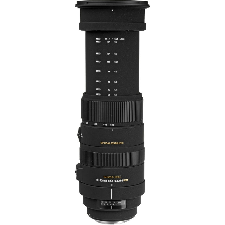 Sigma 50-500mm F4.5-6.3 APO DG OS HSM Telephoto Zoom Lens with UV