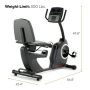 ProForm 325 CSX; Recumbent Exercise Bike with 5” Display, Built-In Tablet Holder, and Fan