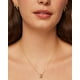 thumbnail image 2 of Collar con colgante de circonita cúbica chapada en oro de 14 quilates para mujer, collar de circonita cúbica delicada de dos tonos, 2 of 2