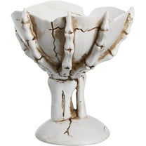 Halloween Candy Skull Bowl Resin Skeleton Hands Serving Dish Bowl Holder for Desktop
