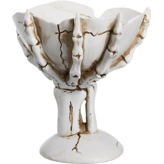 Halloween Candy Skull Bowl Resin Skeleton Hands Serving Dish Bowl Holder for Desktop