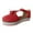 Red, variant on Sandals for Women Boho Tassel Straps Comfortable Platform Cutout Hollow Casual Summer Closed Toe Sandal