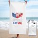 thumbnail image 1 of Toalla de playa con bandera de cualquier hoyo es mi objetivo, Beer Pong, 4 de julio, toallas de baño de microfibra, manta de playa suave para desfiles, natación, yoga, mujeres y hombres, 1 of 4