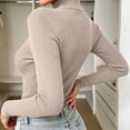 thumbnail image 6 of ZUBKTES Sweaters for Women Solid Stretchable Turtleneck Sweater Fall Winter Base Ribbed Long Sleeve Slim Fit Lightweight Pullover, 6 of 7