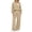 Beige, variant on 2 Piece Sets for Women Trendy Lounge Sets for Women Travel Vacation Fall Outfits for Women Button Snap Mock Sweatshirt and Wide Leg Pant Sweat Suit S
