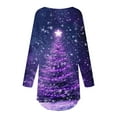 thumbnail image 5 of biudgviw Christmas Long Sleeve Shirts for Women Print Crew Neck Tunic Tops Comfy Soft Curved Hem Blouses Festival Party Outfits, 5 of 5