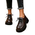 thumbnail image 2 of Shoes for Women Lace-Up Comfortable Shoes for Office Daily Wear Women's Leather Block Heel Round Toe Business Work Dress Shoes, 2 of 7