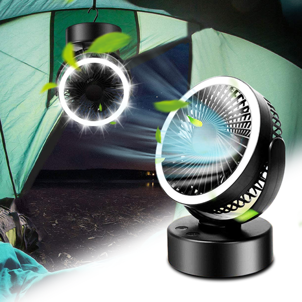 EASYMAXX Portable Camping Fan with LED Lantern, Battery Operated Tent