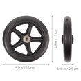 thumbnail image 4 of 2 Pcs Roues avant de Fauteuil Roulant en PVC et Acier Noir pour Rotation Fluide 15.0x15.0x1.0in, 4 of 8