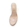 thumbnail image 3 of DREAM PAIRS Women's Clear Two Strap Open Toe High Block Chunky Slip on Dress Heel Sandals, 3 of 5