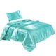 thumbnail image 1 of Funda de edredón Funda nórdica de seda artificial Cremallera Funda de almohada para dormir Juego de cama, Doble, 168x229cm, Azul lago Methold HA003632-16, 1 of 7