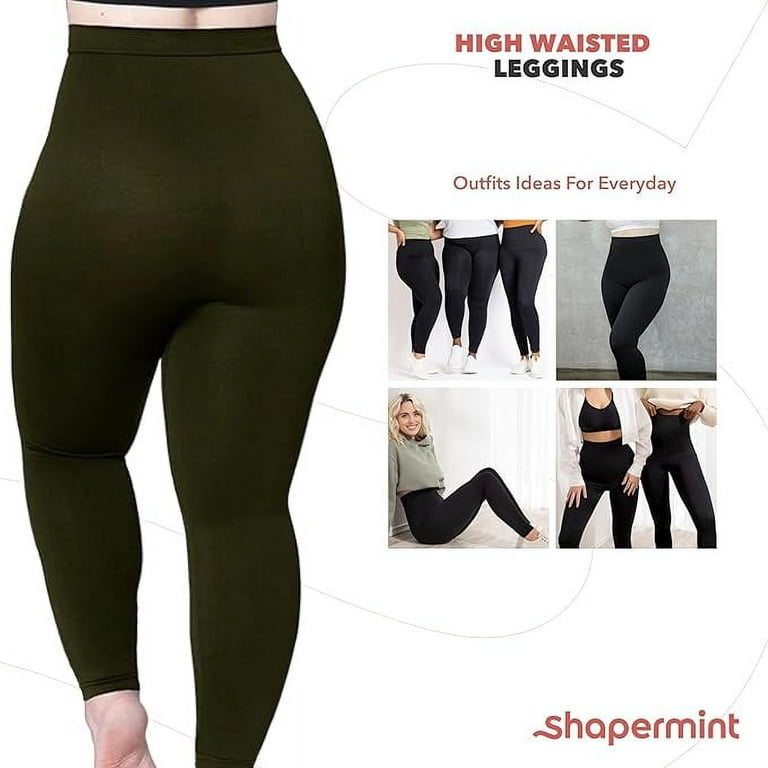 Shapermint High Waisted Shaping Leggings 3x Dark Green (fits like