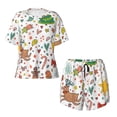 thumbnail image 2 of Yiaed Winter Christmas And New Year Deer Print Short Sleeve Pajama Sets for Women Casual Crew Neck 2 Piece Lounge Sets Women's Short-Sleeved Pajama-Small, 2 of 5