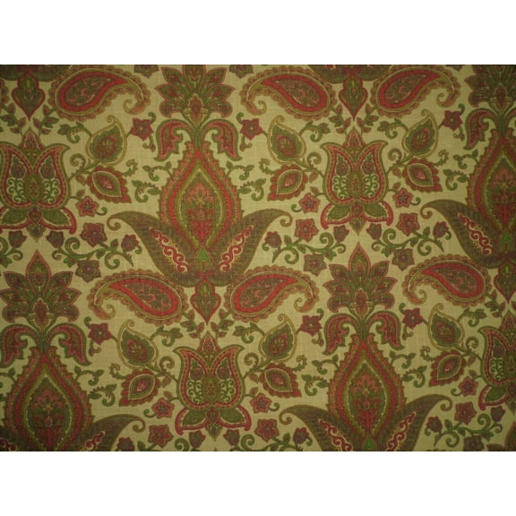 Belle Maison Sullivan Linen Upholstery Drapery Fabric Autumn Paisley Floral NN36