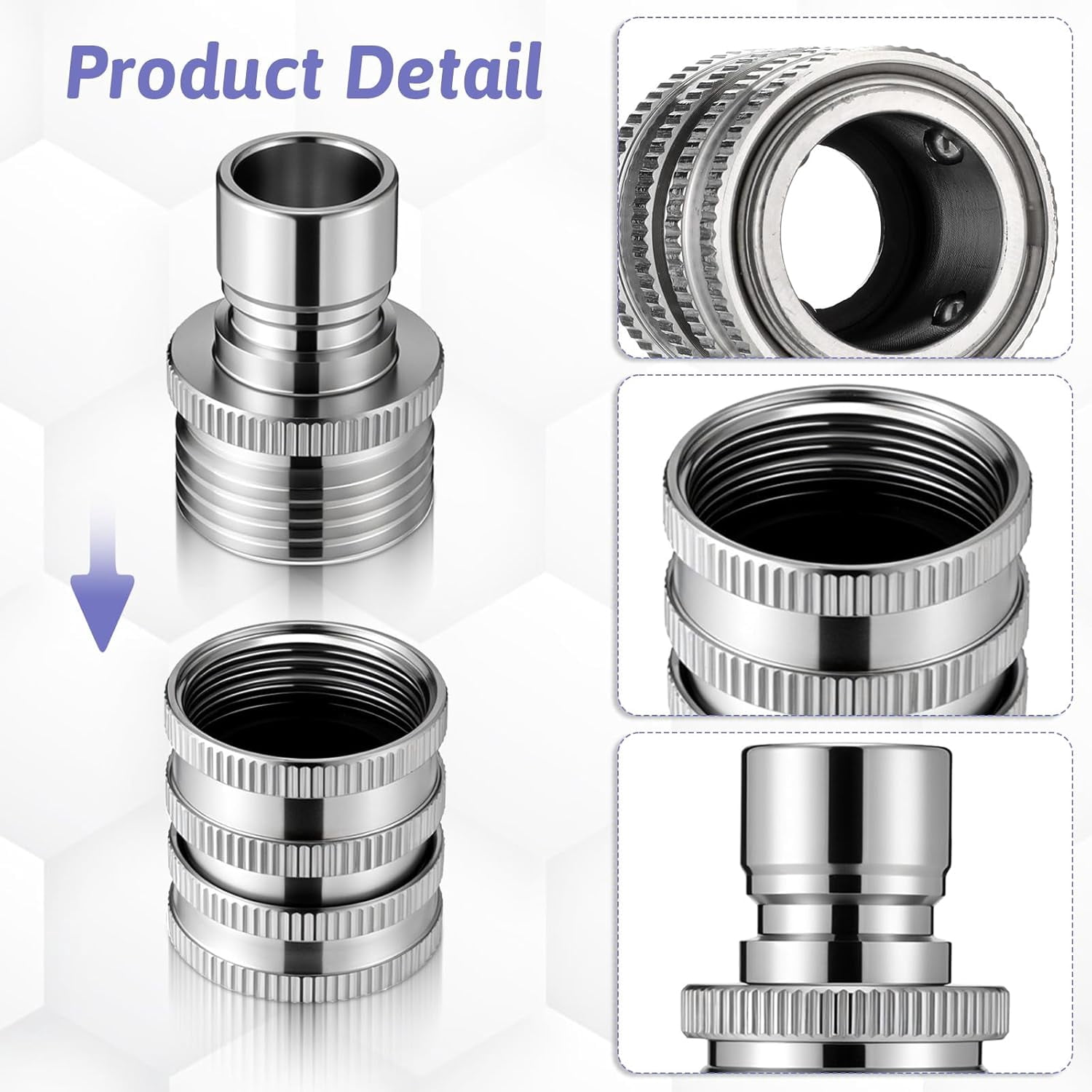 2026 New Stainless Steel Garden Hose Quick Connect Fittings Set, 5 Pack 3/4 Inch GHT Water Hose Fittings, Water Hoses Quick Connect Fitting, Heavy Duty Quicks Release Connector Garden Hoses Sprayers