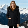 thumbnail image 2 of Women's Solid Color Winter Down Jacket with Detachable Hood, 2 of 9