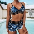 thumbnail image 4 of Floenr Two Piece Women’s Bikini Swimsuit Set,Casual Loose Double Straps Open Back Leafy Bathing Suit Swimwear, 4 of 9