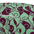 thumbnail image 3 of Abstract Pouf Cover with Zipper, Illustration of Smoke Shapes and Spiral Curved Folds Art Print, Soft Decorative Fabric Unstuffed Case, 30" W X 17.3" L, Almond Green and Dark Fuchsia, by Ambesonne, 3 of 5