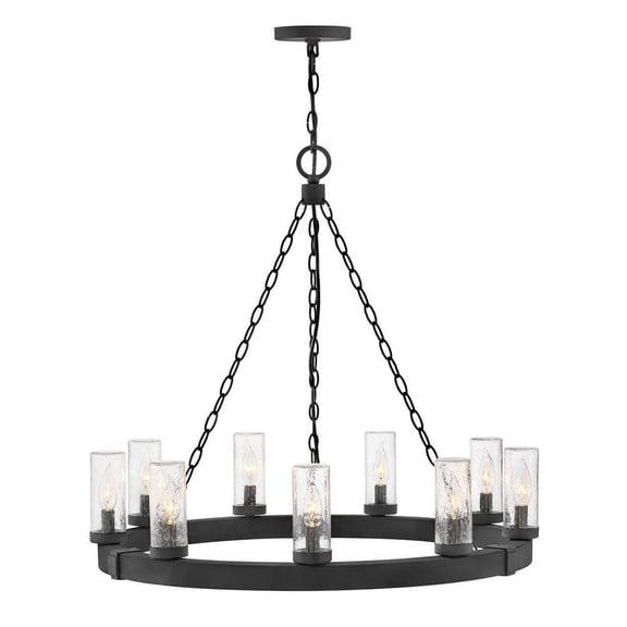 45W 9 Led Outdoor Large Hanging Lantern in Rustic Style-27.75 inches Tall and 30 inches Wide Bailey Street Home 81-Bel-4947936