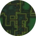 thumbnail image 1 of Ahgly Company Machine Washable Indoor Round Transitional Night Black Area Rugs, 6' Round, 1 of 7