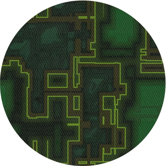 Ahgly Company Machine Washable Indoor Round Transitional Night Black Area Rugs, 6' Round