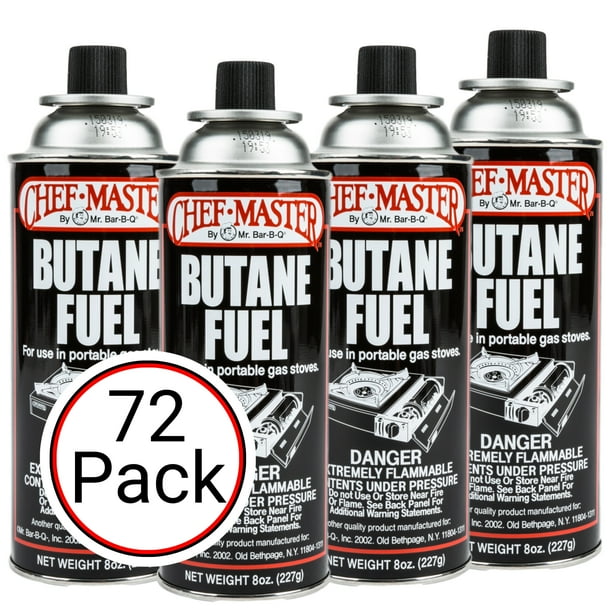 Chef Master 90340 Pack of 72 Butane Fuel Cylinders 8oz Butane