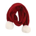 thumbnail image 1 of Gorro unisex para niños, bonito regalo para festivales, grueso, con pompón de fibras acrílicas, tejido. rojo, 1 of 9
