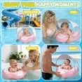thumbnail image 3 of WonderStone  Kid Pool Float with  Canopy, Inflatable Swimming Float with Safety Seat, Water Toy for Kids Ages 1-5, Pool & Beach Toy for Boys and Girls, Pink, 3 of 8