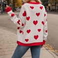 thumbnail image 5 of Heart Sweaters for Women In Red Long Sleeve Elegant Long Knitted Shirt Loose Sweater Cardigan Jacket Sweater Jacket, 5 of 7