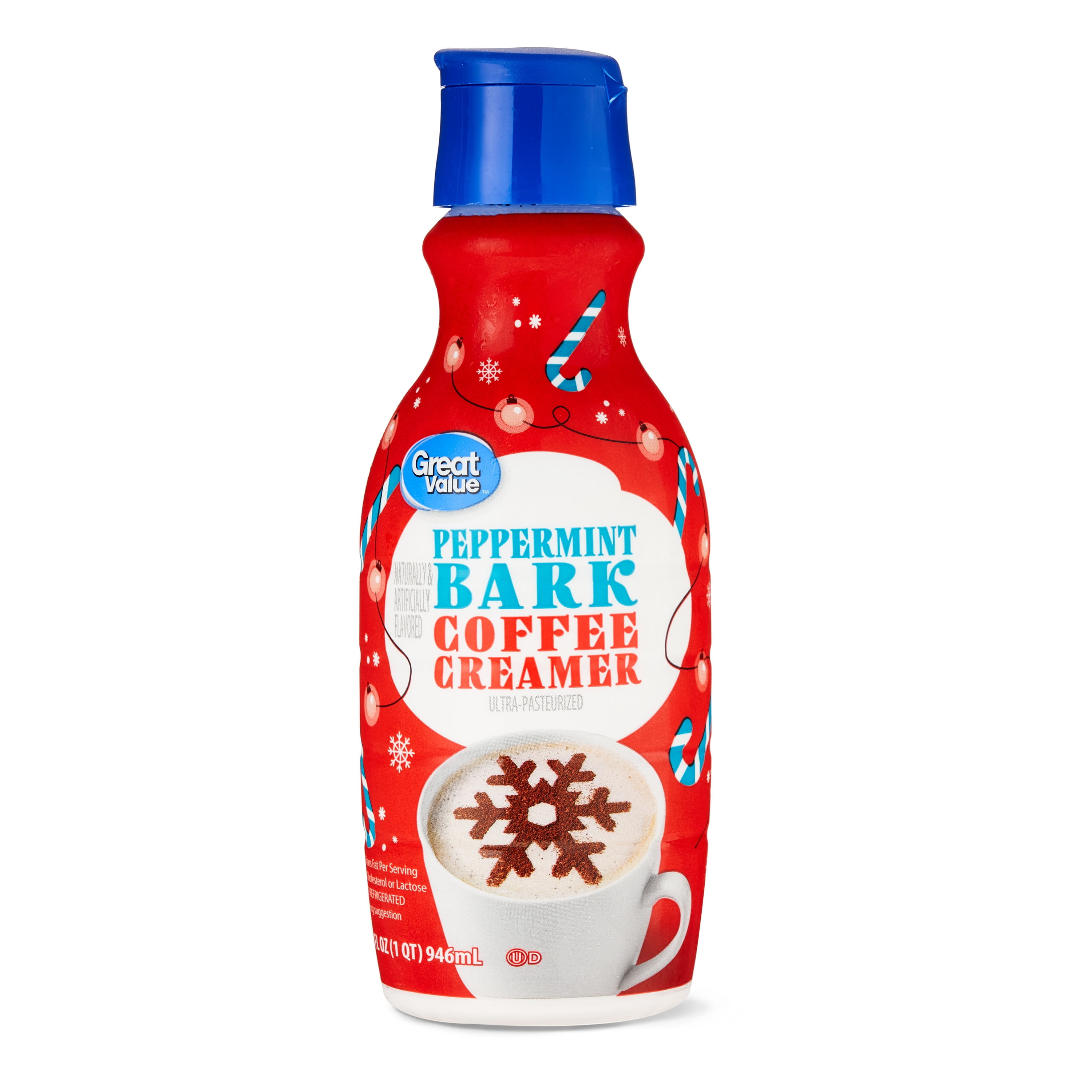 Great Value Coffee Creamer, Peppermint Bark, 32 fl oz